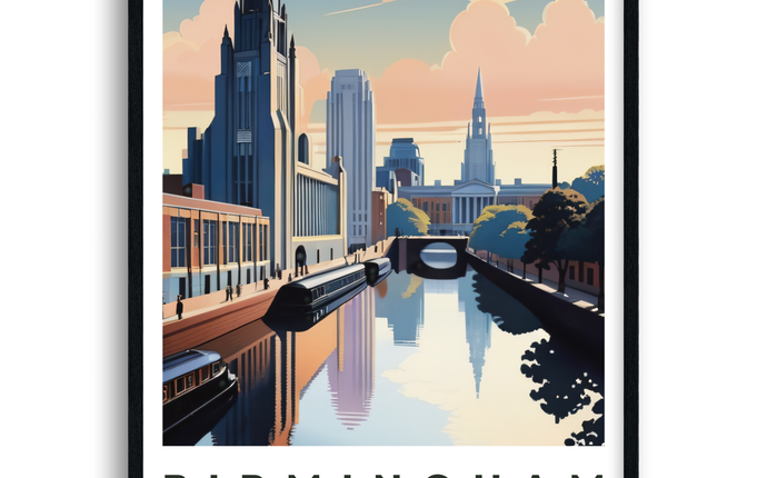 Birmingham Retro Travel Poster