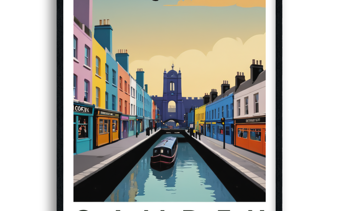 Camden Retro London Travel Poster