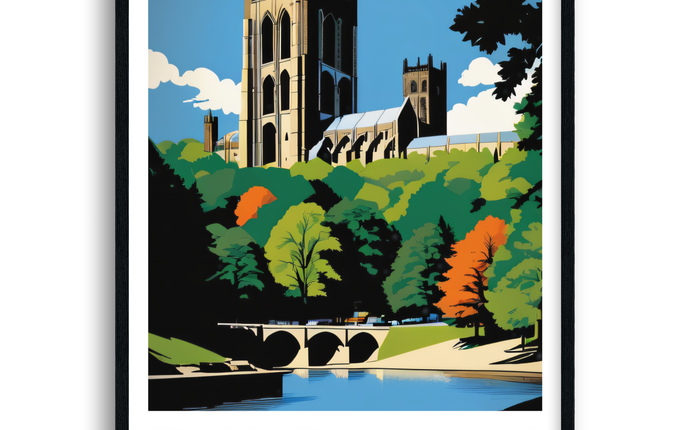 Durham Retro Northumberland Travel Poster