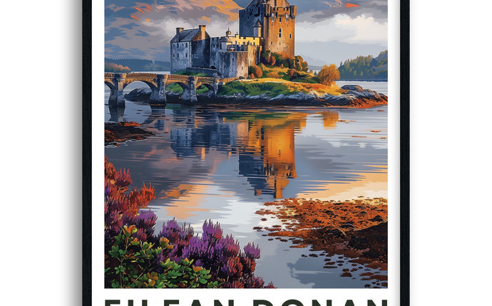 Eileen Donan Retro Scotland Travel Poster