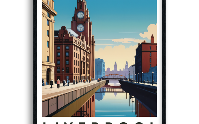 Liverpool Retro Merseyside Travel Poster