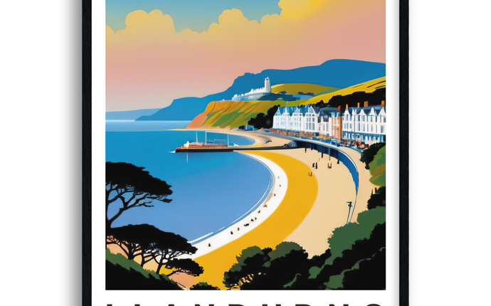 Llandudno Retro North Wales Travel Poster