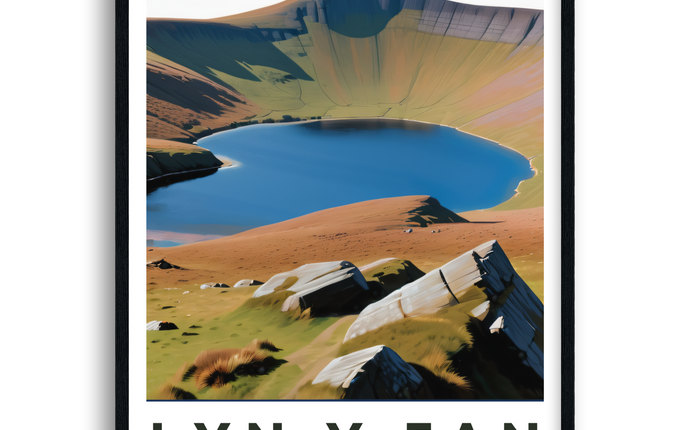 Lyn Y Fan Retro Brecon Beacon Travel Poster
