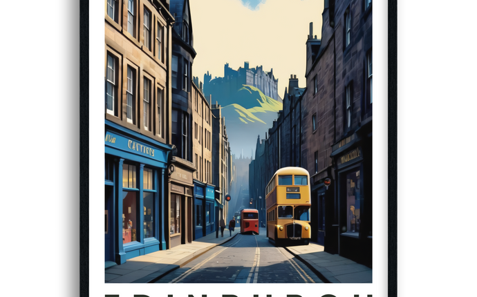 Royal Mile Retro Edinburgh Travel Poster