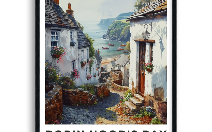 Robin Hood's Bay Retro Yorkshire Travel Poster