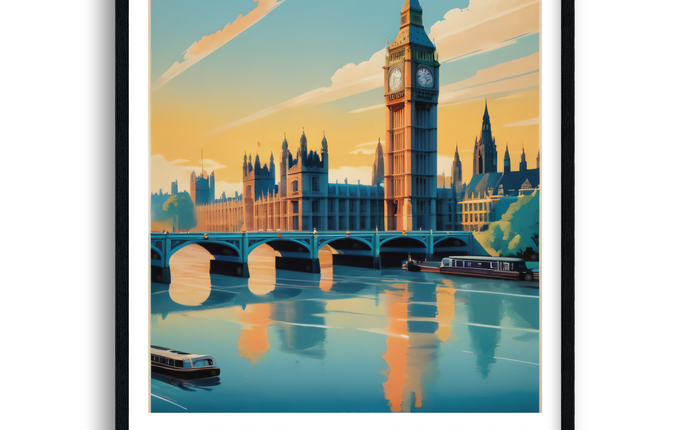 Westminster Retro London Travel Poster