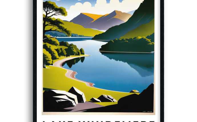 Windemere Retro Lake District Travel Poster