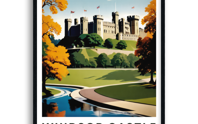 Windsor Castle Retro Berkshire Travel Poster